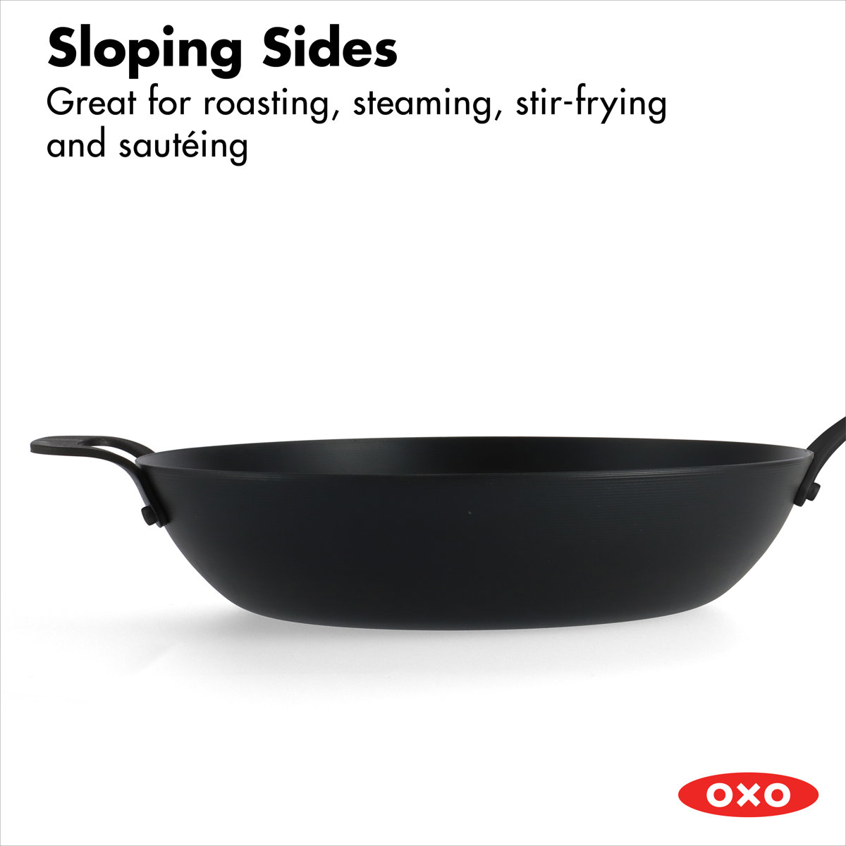 OXO Obsidian Non-Stick Carbon Steel Wok